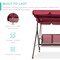 Best Choice Products 2-Seater Outdoor Adjustable Canopy Swing Glider Patio Bench w/ Textilene, Steel Frame